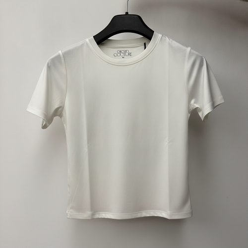 Fitted Crew Neck Baby Tee Crop Top For Her
