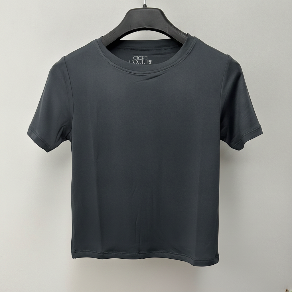 Fitted Crew Neck Baby Tee Crop Top For Her