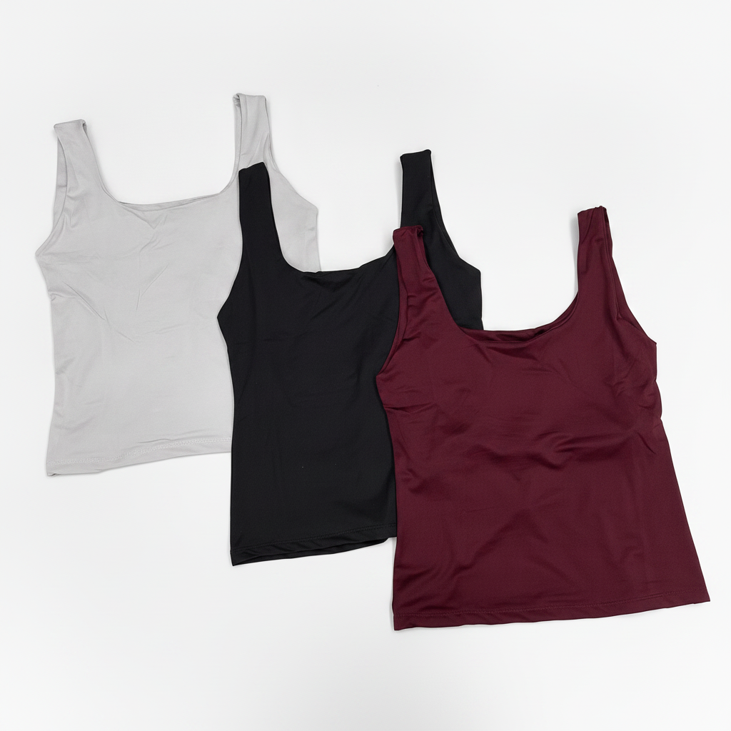 Square Neck Cotton Stretch Tank Top For Her