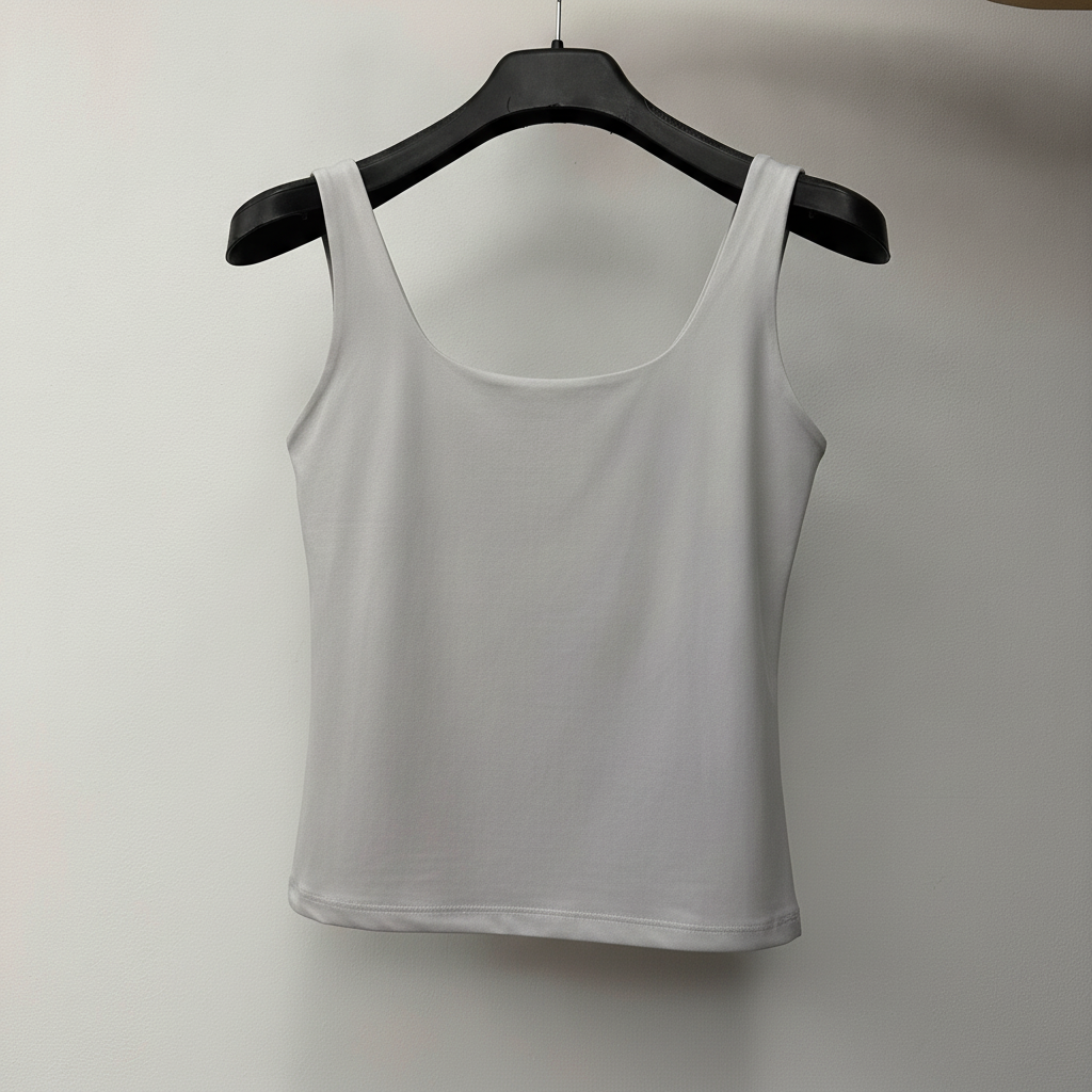 Square Neck Cotton Stretch Tank Top For Her