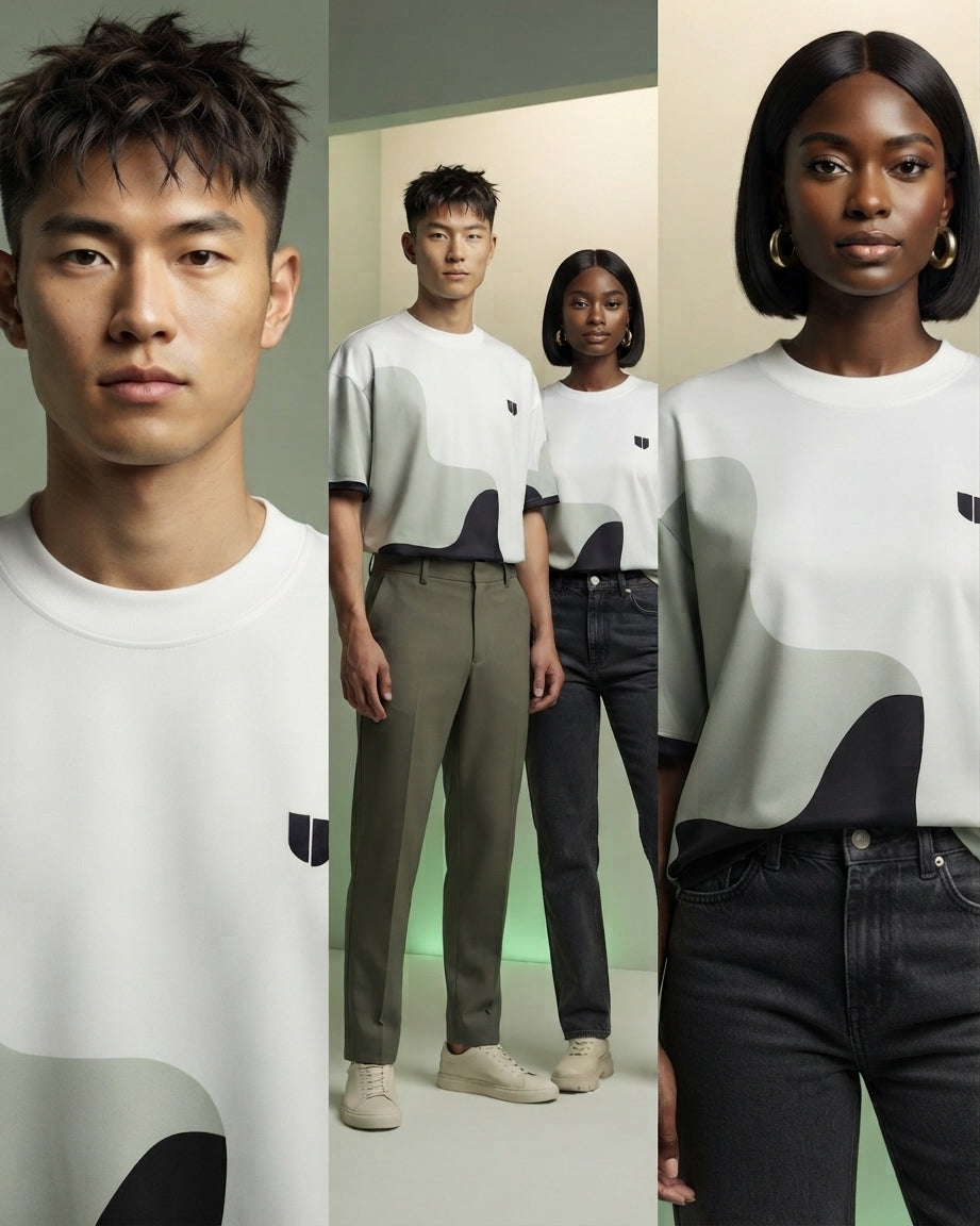 Weavy Paneled Tee — Monochrome