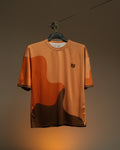 Weavy Paneled Tee — Rust & Cognac