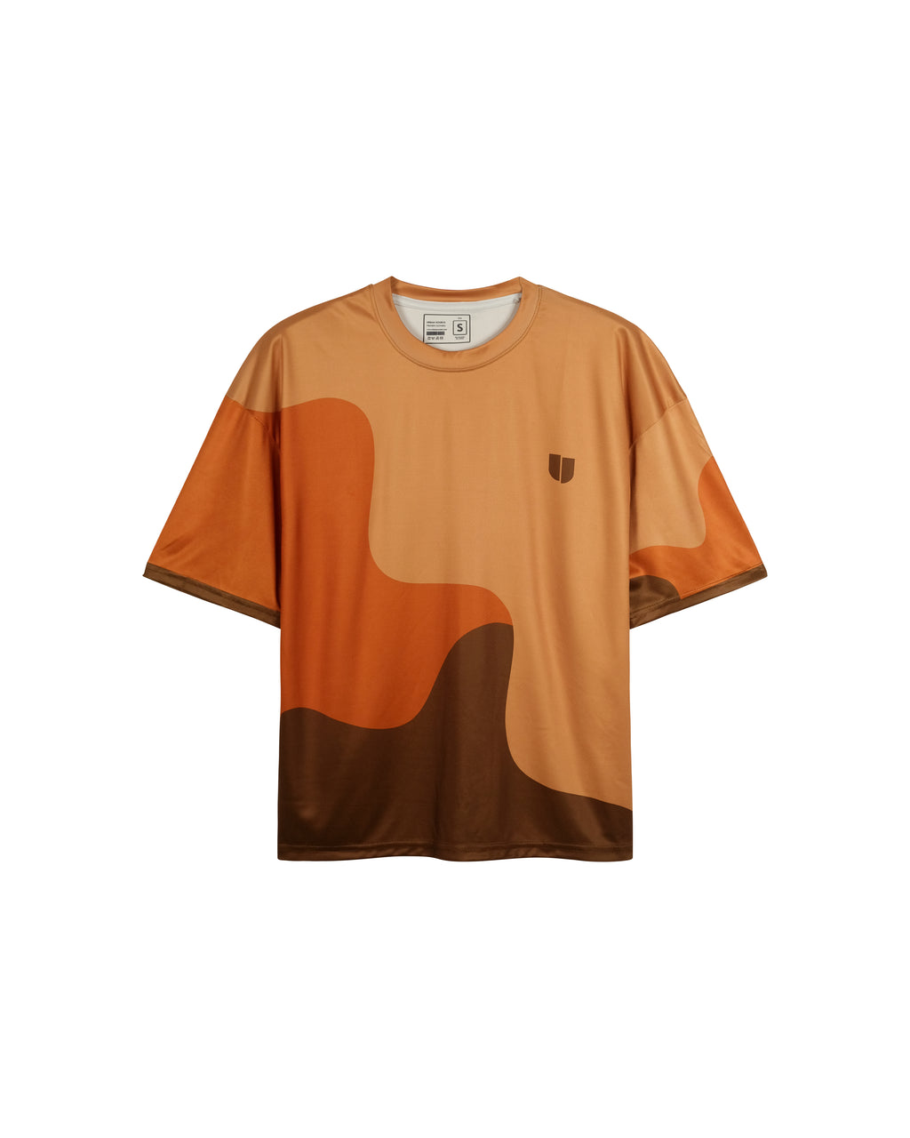 Weavy Paneled Tee — Rust & Cognac