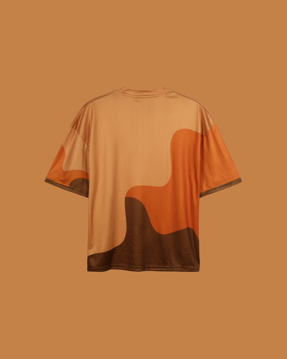 Weavy Paneled Tee — Rust & Cognac