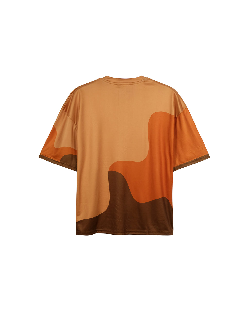 Weavy Paneled Tee — Rust & Cognac