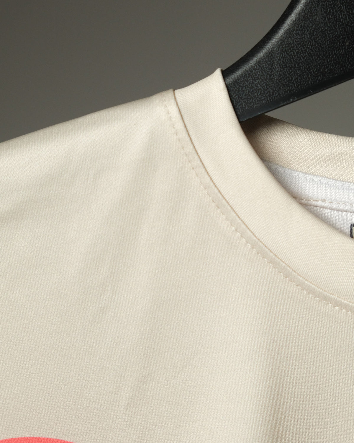 Weavy Paneled Tee — Coral & Maroon