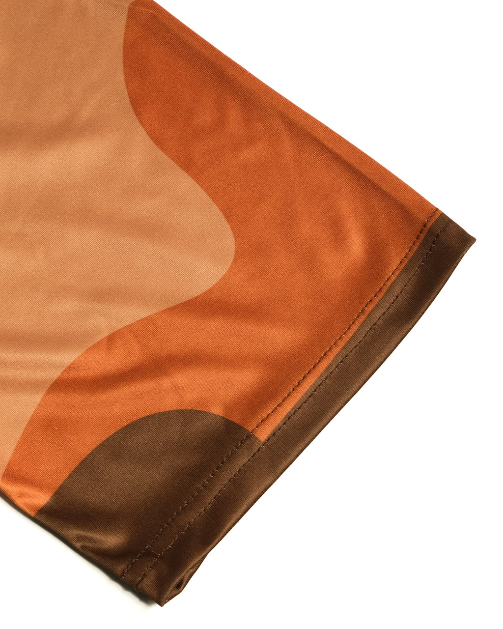 Weavy Paneled Tee — Rust & Cognac
